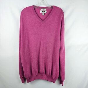 Joesph Abboud Classic Fit V-Neck Pullover Sweater Extra Fine Merino Wool 3X